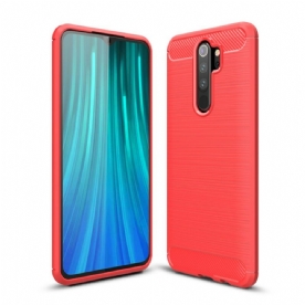 Telefoonhoesje voor Xiaomi Redmi Note 8 Pro Geborstelde Koolstofvezel