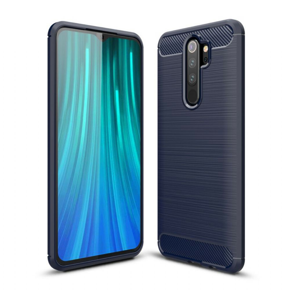 Telefoonhoesje voor Xiaomi Redmi Note 8 Pro Geborstelde Koolstofvezel