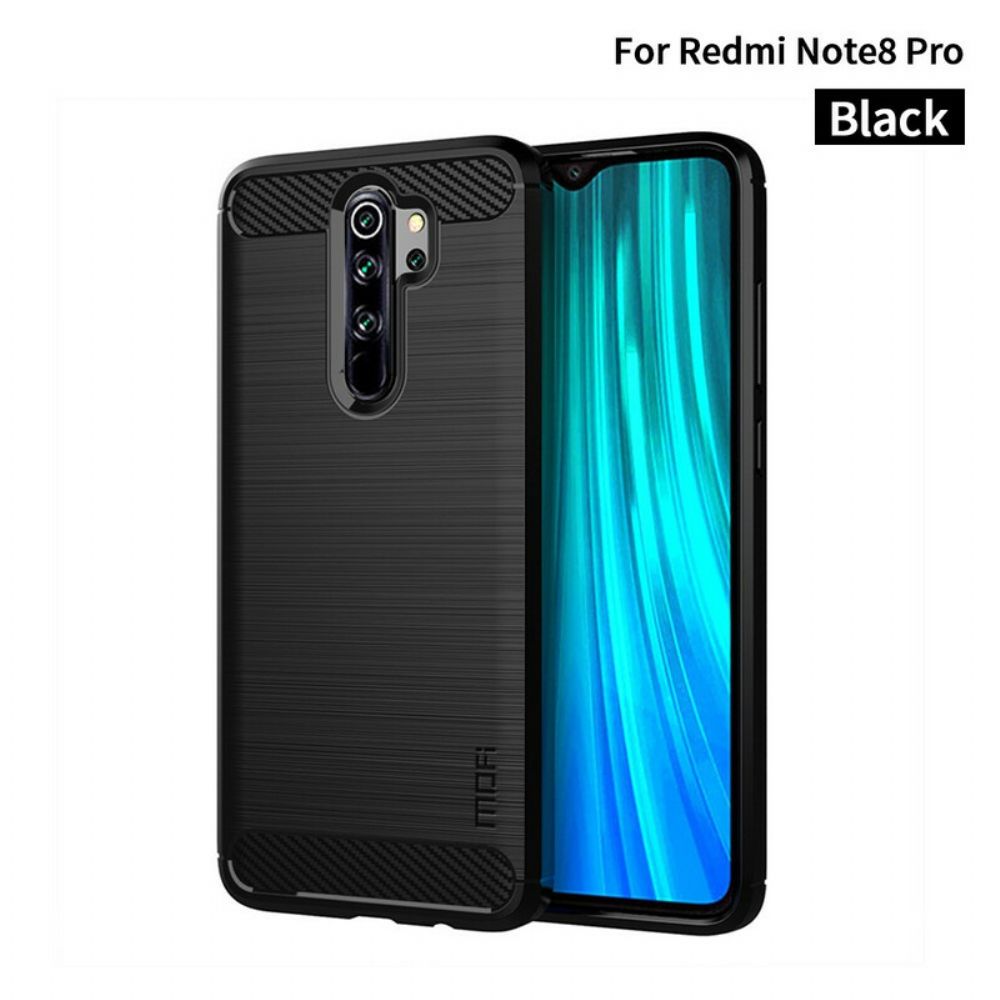 Telefoonhoesje voor Xiaomi Redmi Note 8 Pro Mofi Geborstelde Koolstofvezel