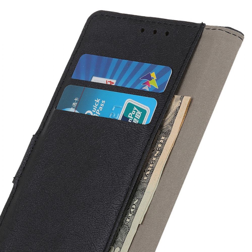 Folio-hoesje voor Moto G200 5G Eenvoudig Leereffect