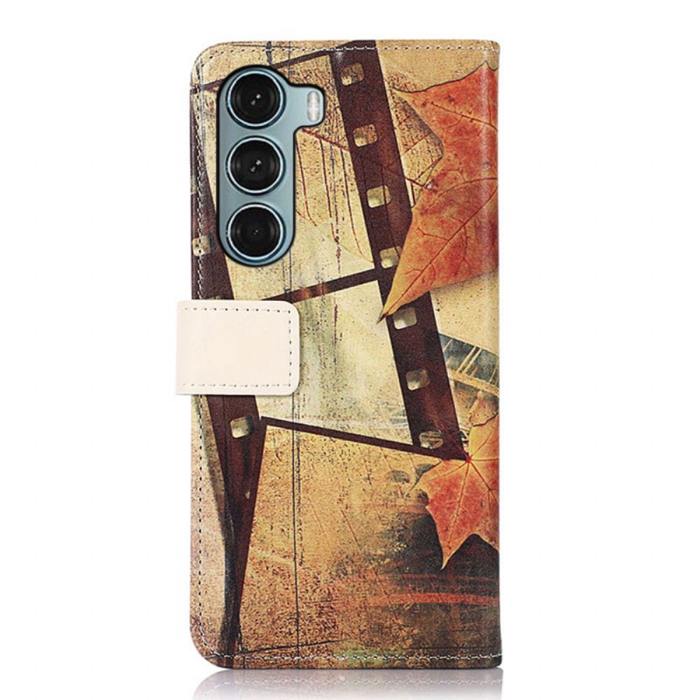 Folio-hoesje voor Moto G200 5G Eiffeltoren In De Herfst