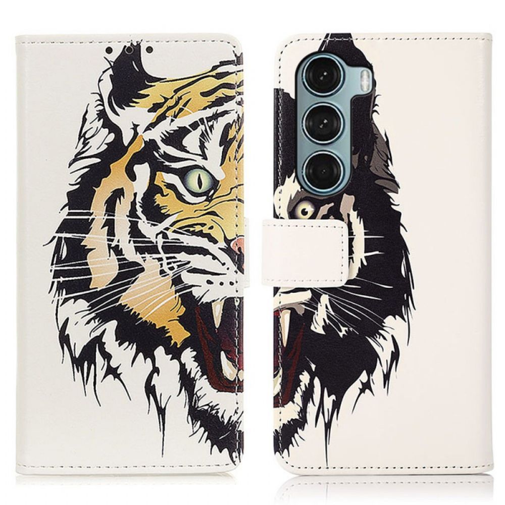 Leren Hoesje voor Moto G200 5G Felle Tijger