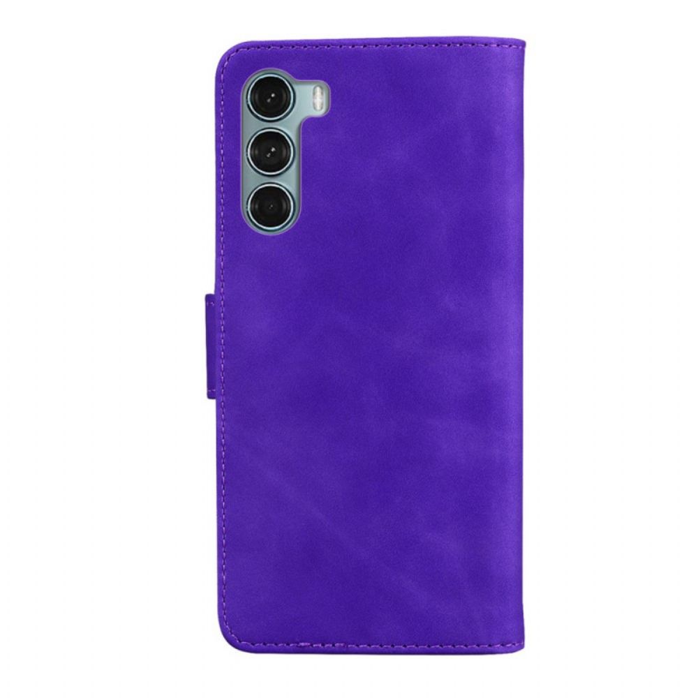 Leren Hoesje voor Moto G200 5G Zwart Leereffect