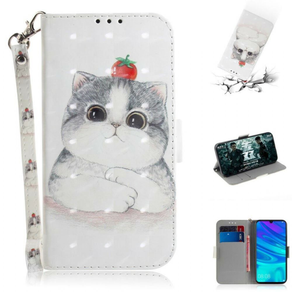 Flip Case voor Huawei P Smart 2019 / Honor 10 Lite Met Ketting Tomaat Op De String Cat