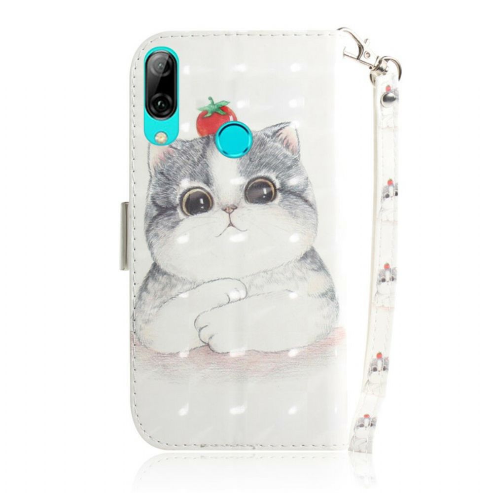 Flip Case voor Huawei P Smart 2019 / Honor 10 Lite Met Ketting Tomaat Op De String Cat