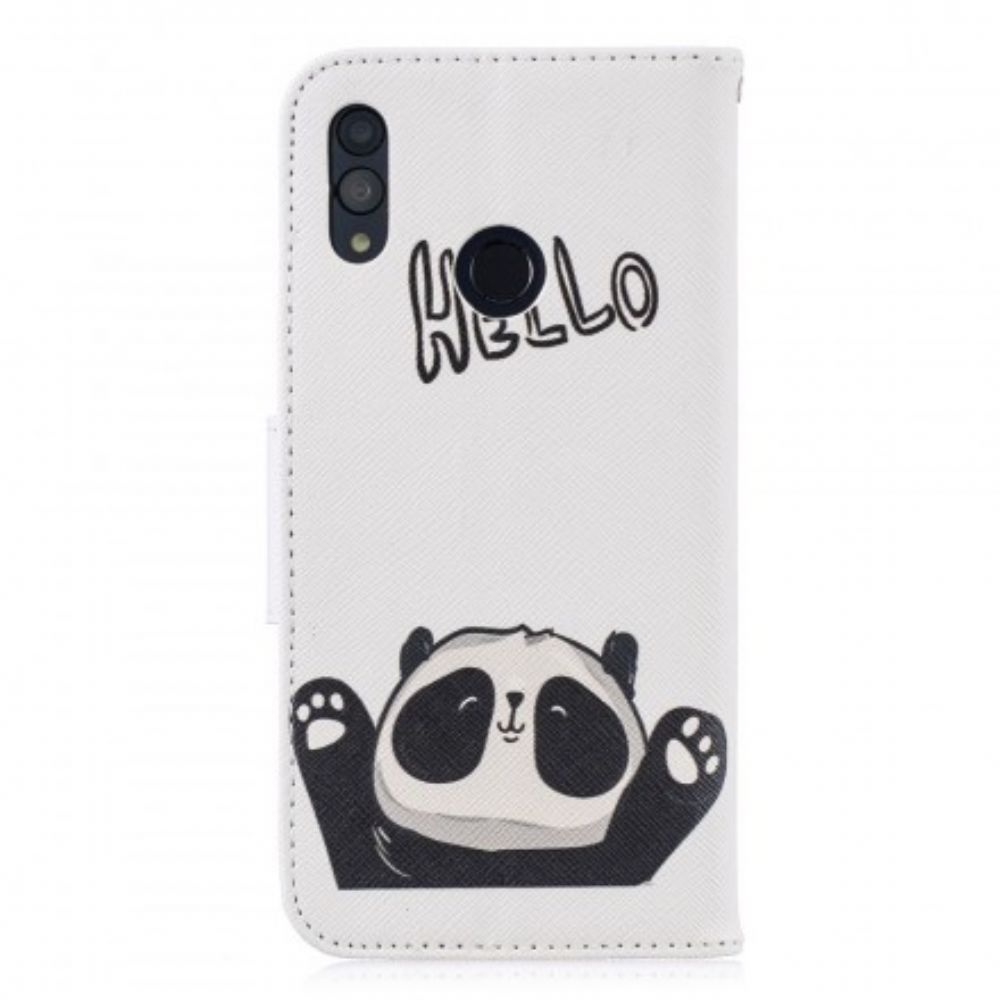 Leren Hoesje voor Huawei P Smart 2019 / Honor 10 Lite Hallo Panda