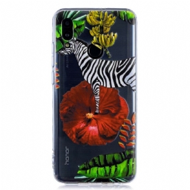 Telefoonhoesje voor Huawei P Smart 2019 / Honor 10 Lite Zebra En Bloemen