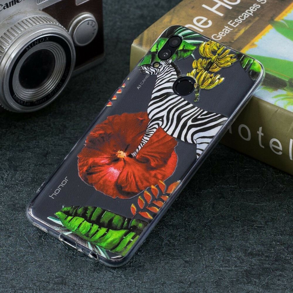 Telefoonhoesje voor Huawei P Smart 2019 / Honor 10 Lite Zebra En Bloemen