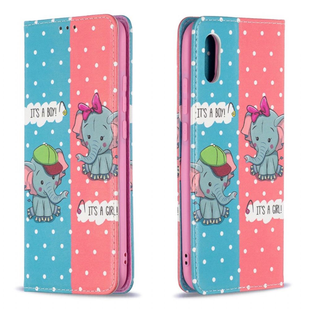 Bescherming Hoesje voor Xiaomi Redmi 9A Folio-hoesje Babyolifanten