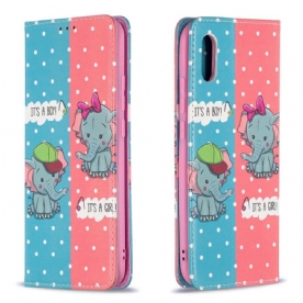 Bescherming Hoesje voor Xiaomi Redmi 9A Folio-hoesje Babyolifanten