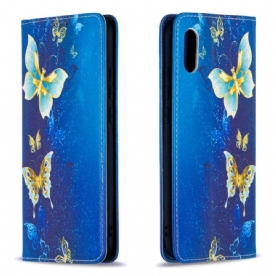 Bescherming Hoesje voor Xiaomi Redmi 9A Folio-hoesje Blauwe Vlinders