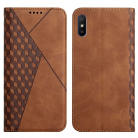 Bescherming Hoesje voor Xiaomi Redmi 9A Folio-hoesje Geo Leereffect