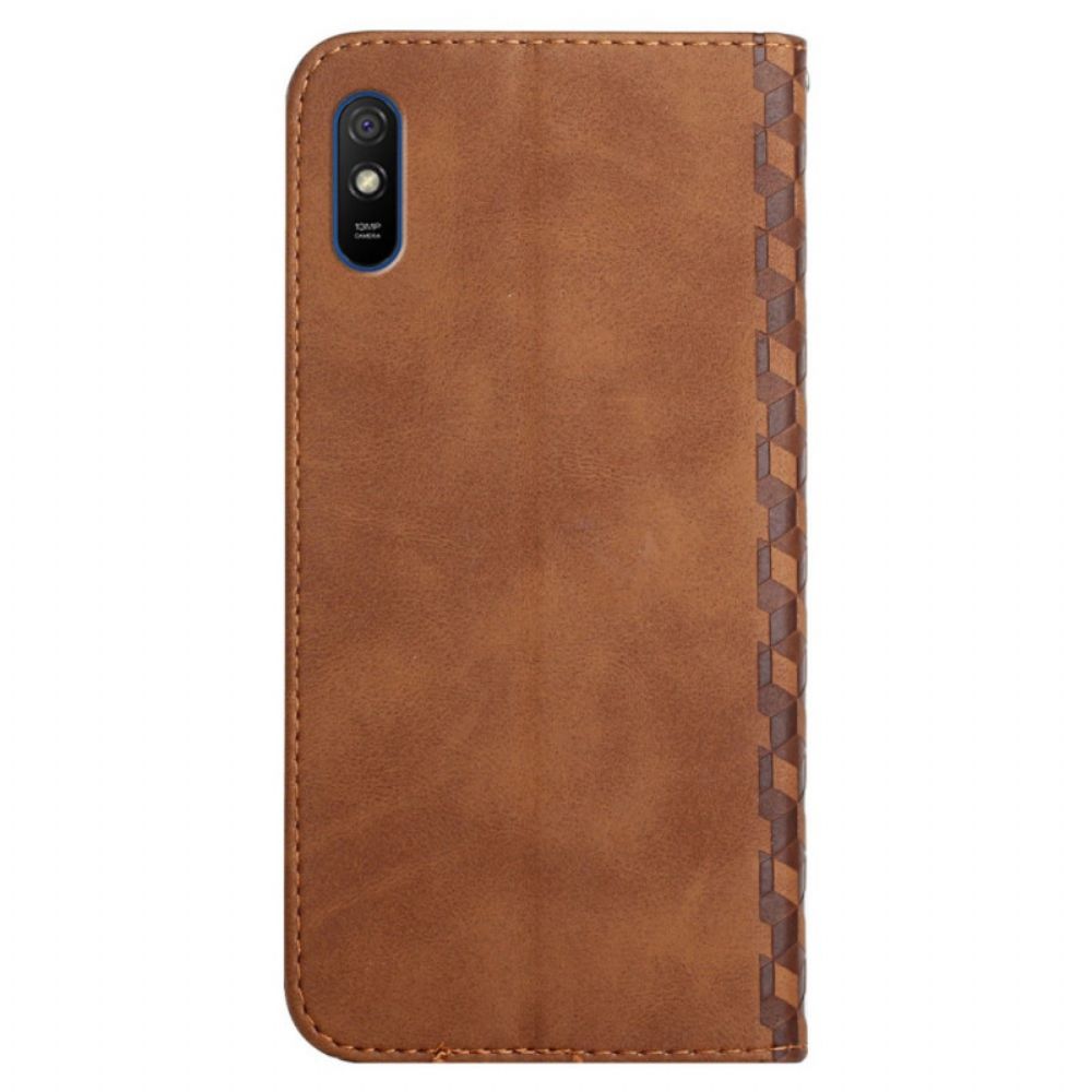 Bescherming Hoesje voor Xiaomi Redmi 9A Folio-hoesje Geo Leereffect