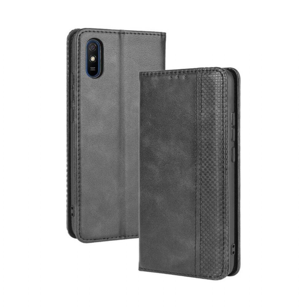 Bescherming Hoesje voor Xiaomi Redmi 9A Folio-hoesje Vintage Gestileerd Leereffect