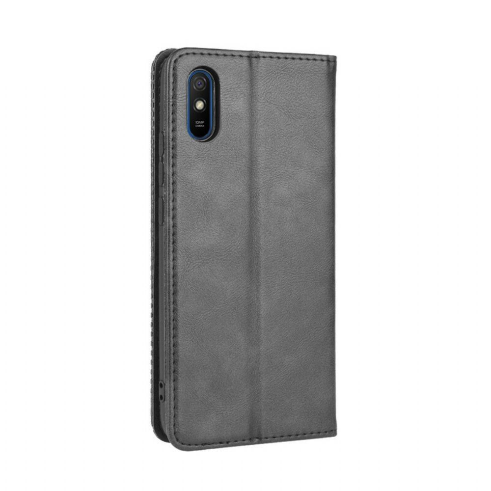 Bescherming Hoesje voor Xiaomi Redmi 9A Folio-hoesje Vintage Gestileerd Leereffect