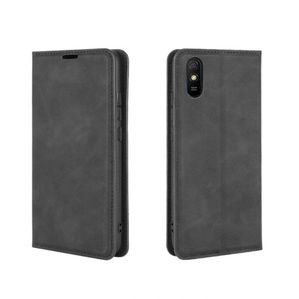 Bescherming Hoesje voor Xiaomi Redmi 9A Folio-hoesje Zacht Leereffect