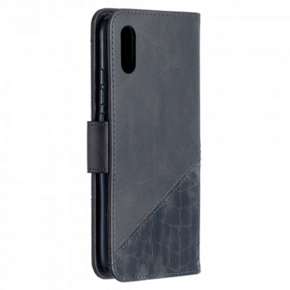 Flip Case voor Xiaomi Redmi 9A Klassiek Krokodillenleereffect