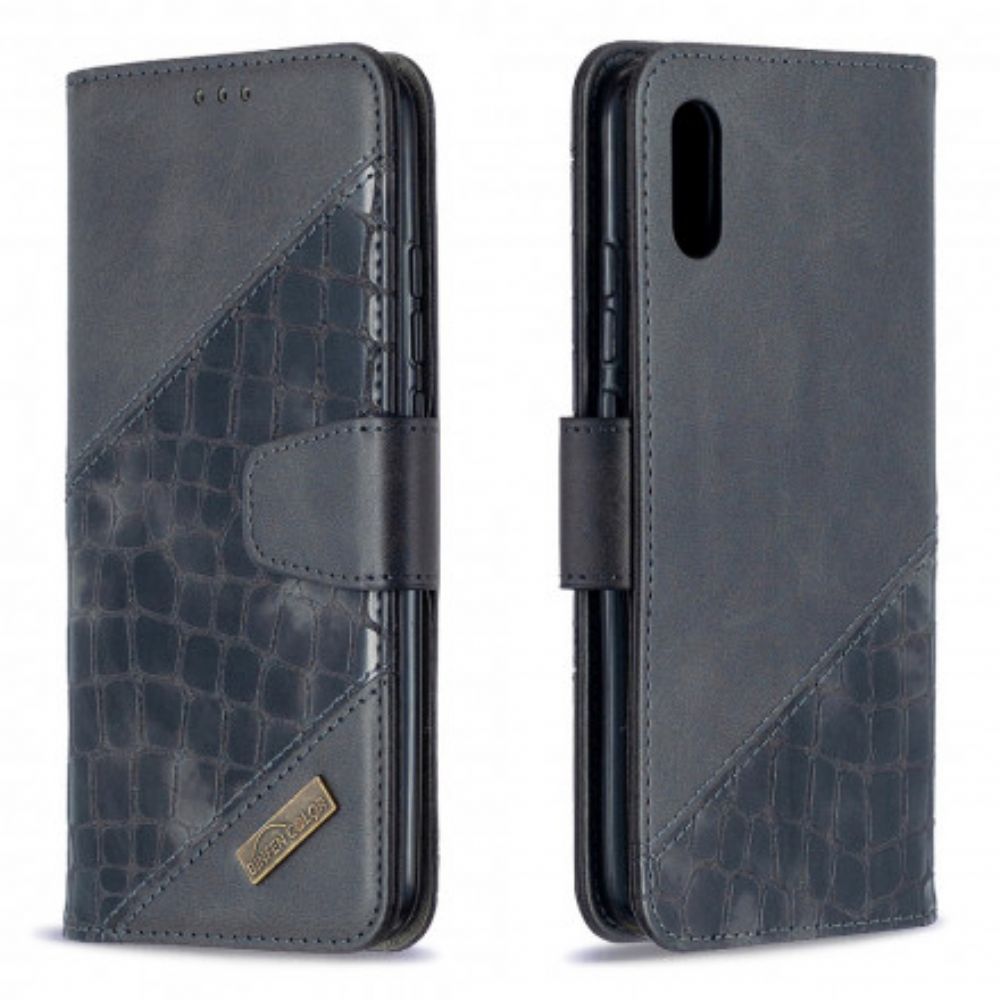 Flip Case voor Xiaomi Redmi 9A Klassiek Krokodillenleereffect