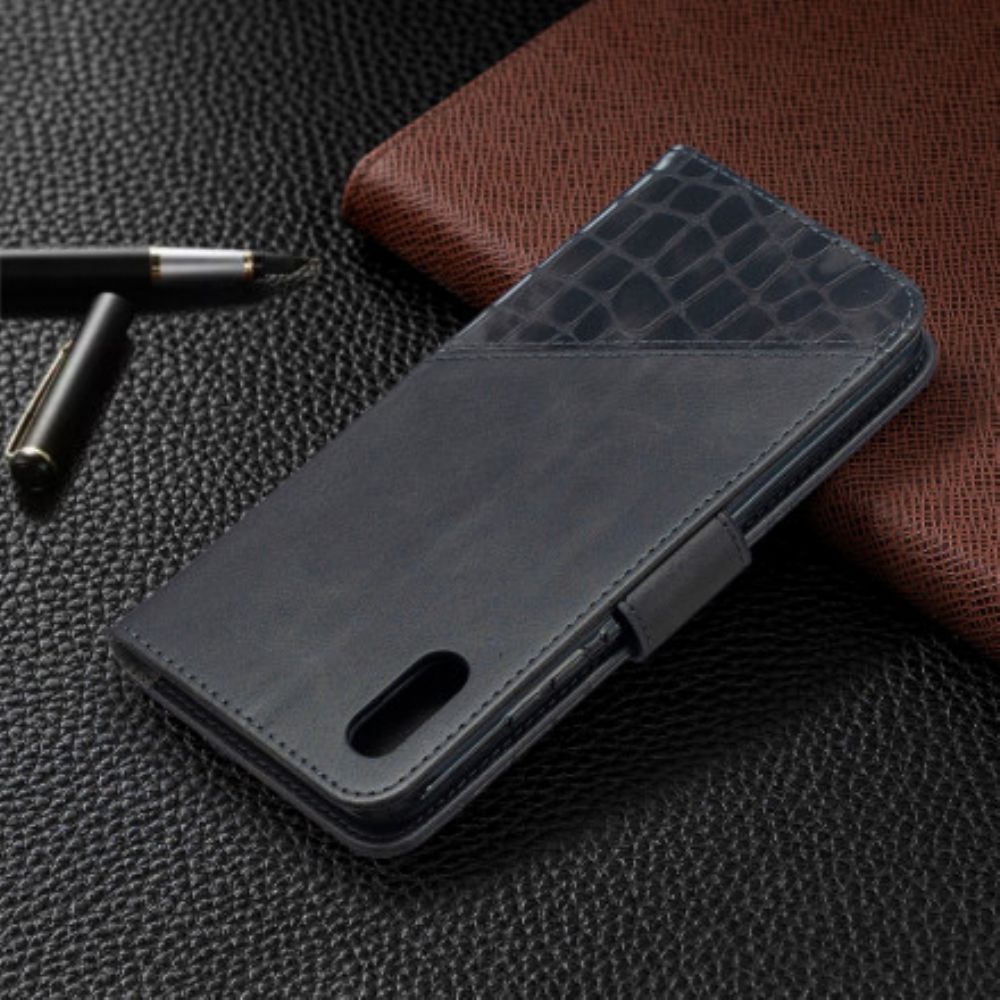 Flip Case voor Xiaomi Redmi 9A Klassiek Krokodillenleereffect