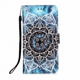 Flip Case voor Xiaomi Redmi 9A Met Ketting Mandala Met Zwarte Bandjes