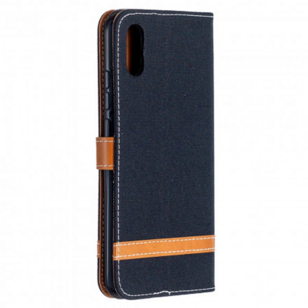 Folio-hoesje voor Xiaomi Redmi 9A Met Ketting Band Met Stof En Leereffect