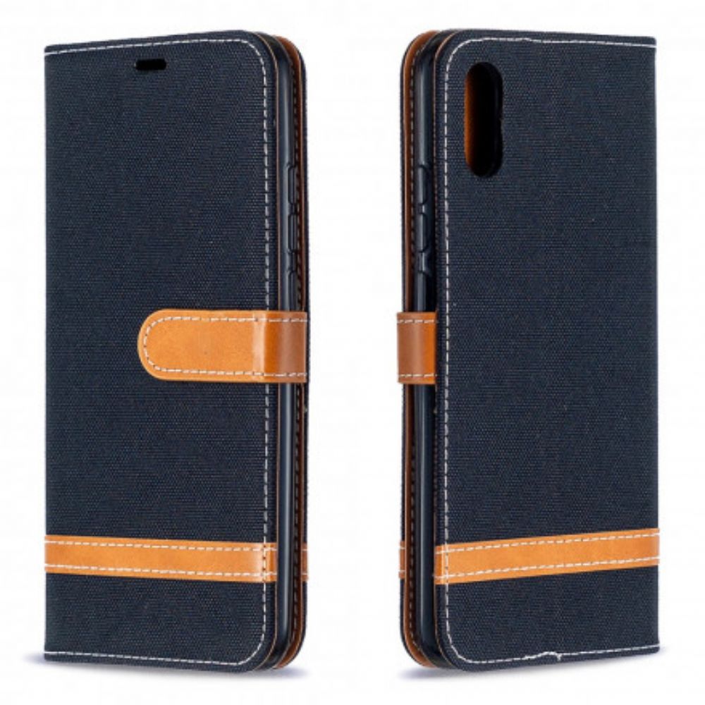 Folio-hoesje voor Xiaomi Redmi 9A Met Ketting Band Met Stof En Leereffect