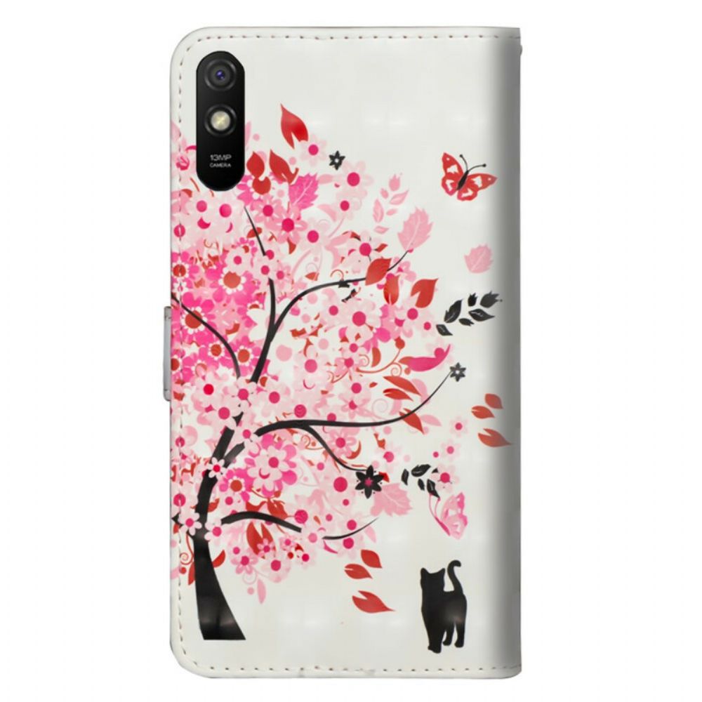 Folio-hoesje voor Xiaomi Redmi 9A Roze Boom