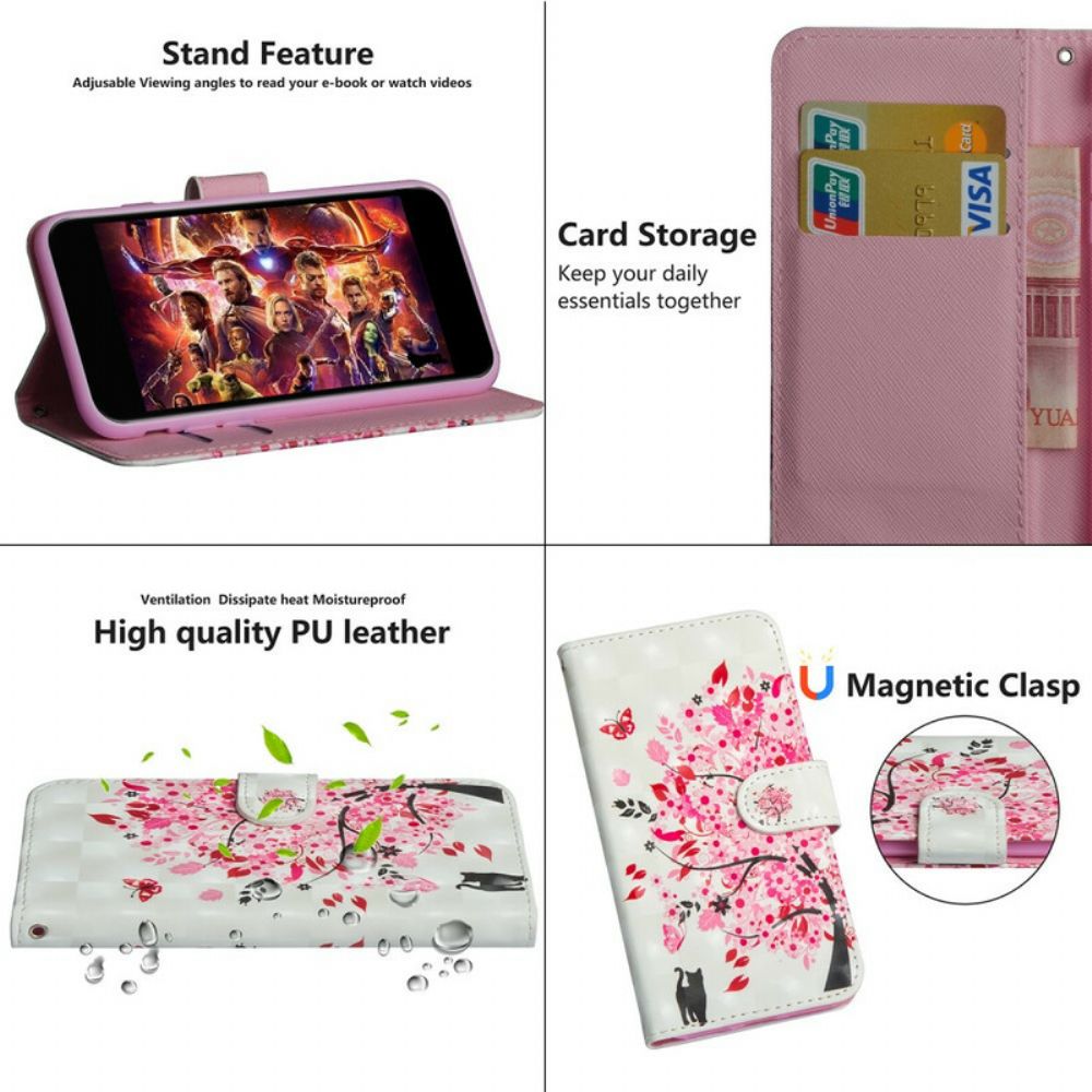 Folio-hoesje voor Xiaomi Redmi 9A Roze Boom