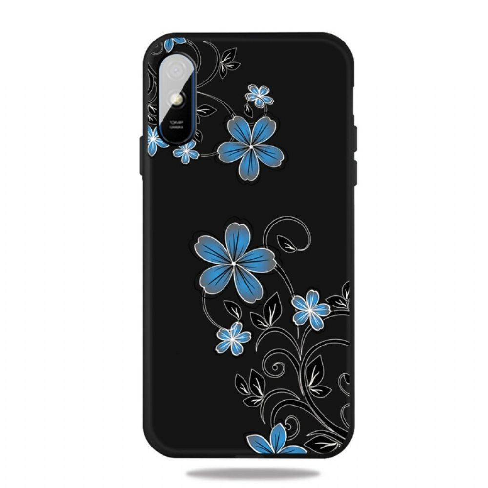 Hoesje voor Xiaomi Redmi 9A Blauwe Bloemen