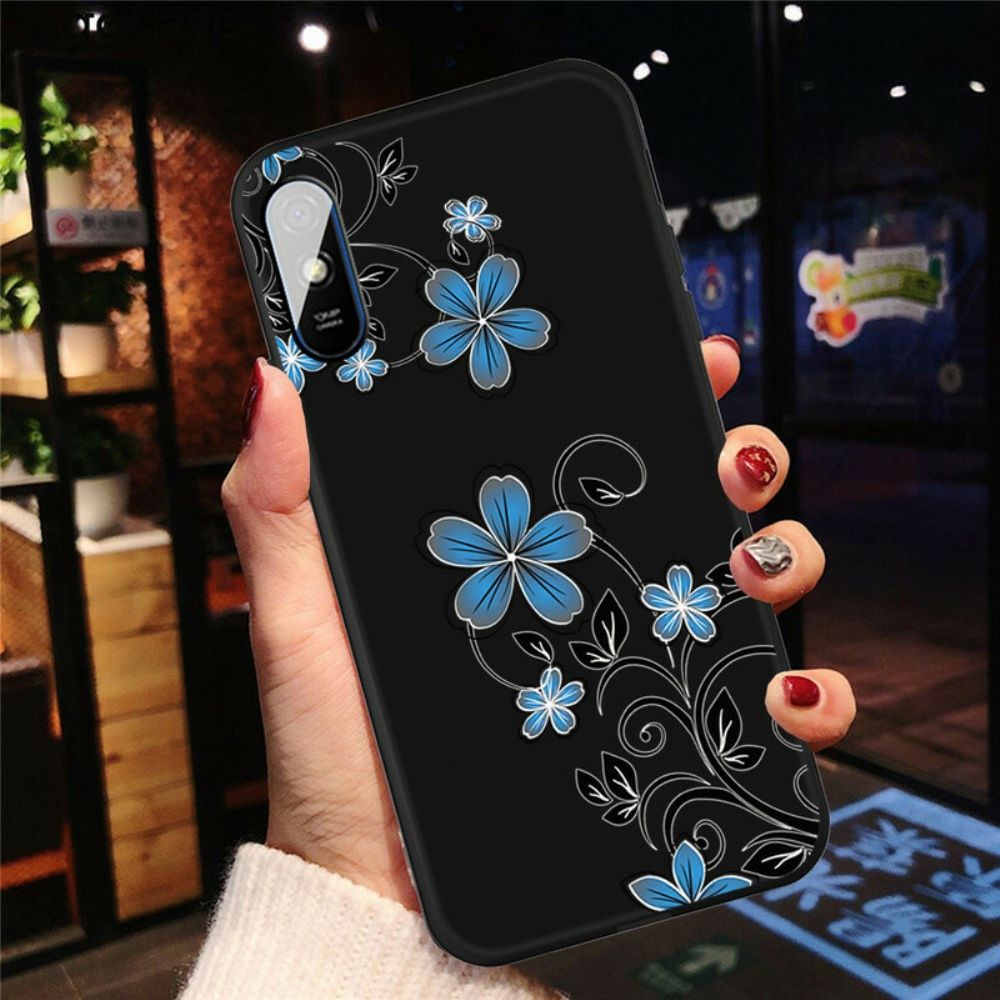 Hoesje voor Xiaomi Redmi 9A Blauwe Bloemen