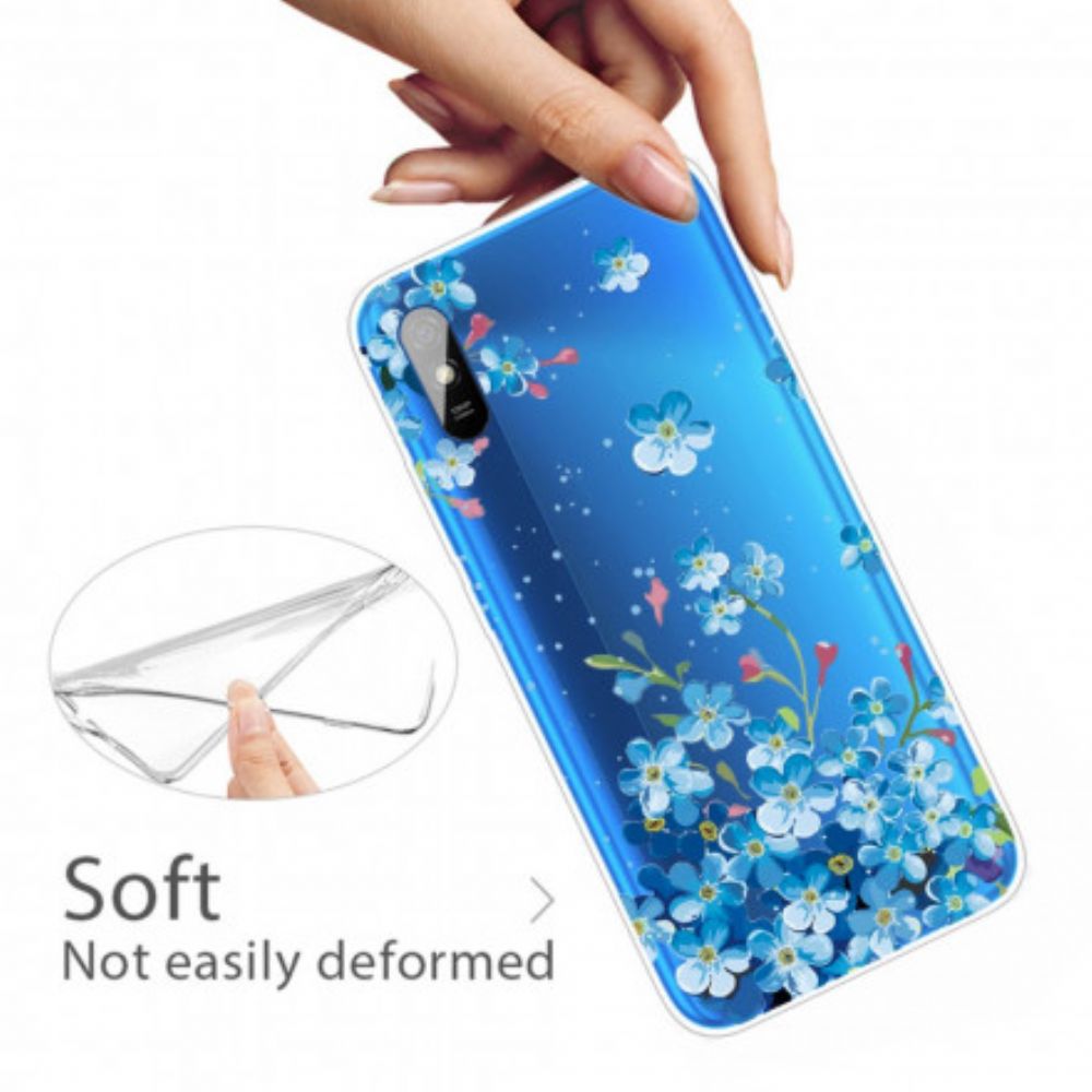 Hoesje voor Xiaomi Redmi 9A Boeket Blauwe Bloemen