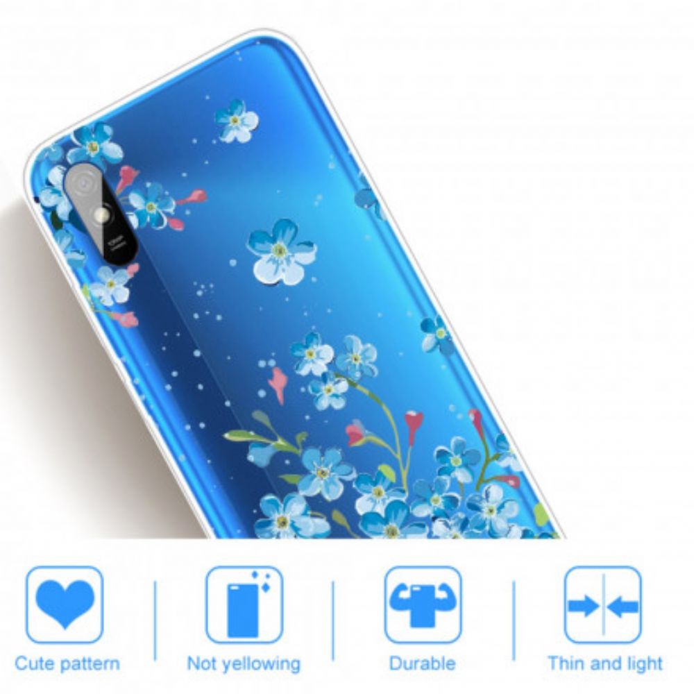 Hoesje voor Xiaomi Redmi 9A Boeket Blauwe Bloemen