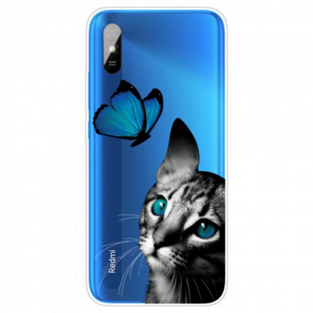 Hoesje voor Xiaomi Redmi 9A Kat En Vlinder