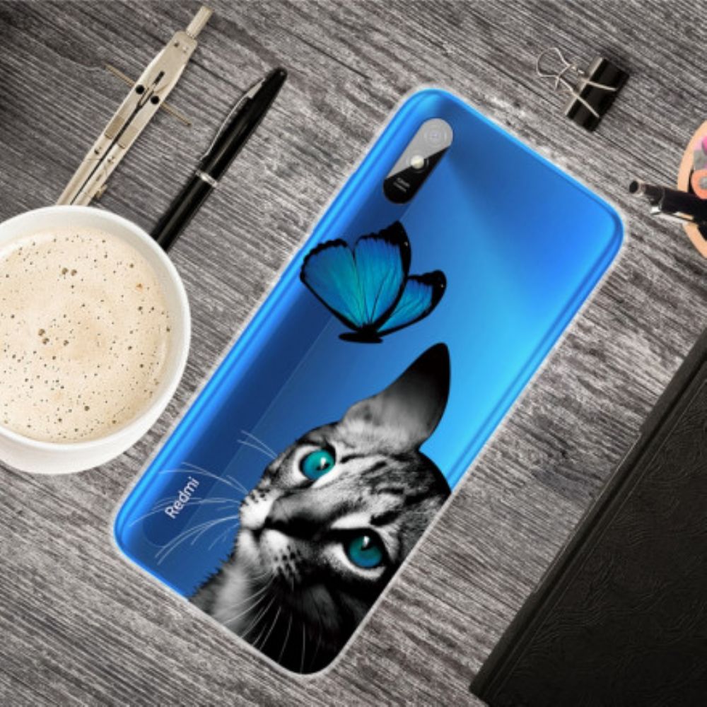 Hoesje voor Xiaomi Redmi 9A Kat En Vlinder