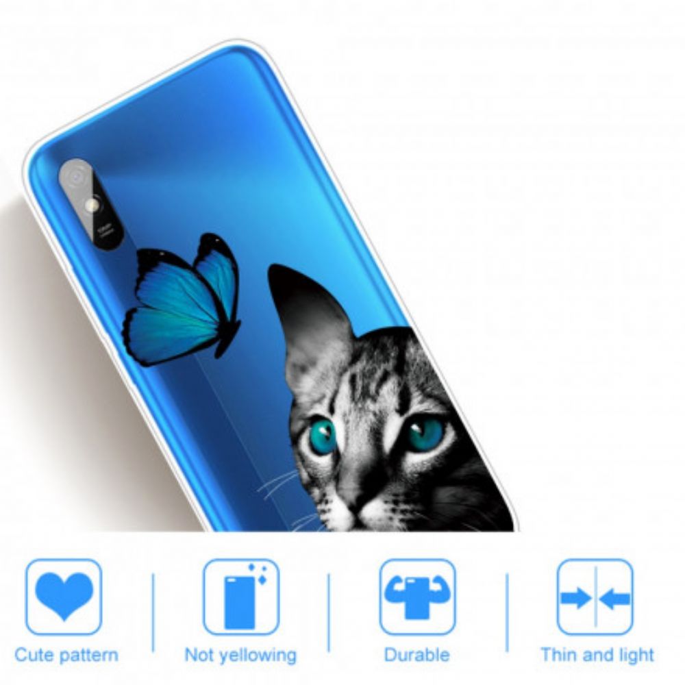 Hoesje voor Xiaomi Redmi 9A Kat En Vlinder