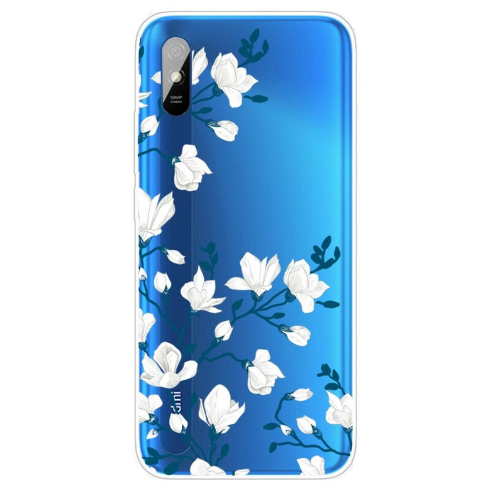 Hoesje voor Xiaomi Redmi 9A Witte Bloemen