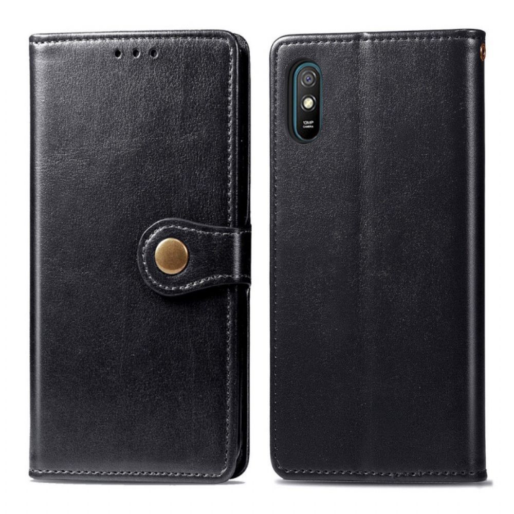 Leren Hoesje voor Xiaomi Redmi 9A Faux Leder En Vintage Sluiting