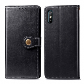 Leren Hoesje voor Xiaomi Redmi 9A Faux Leder En Vintage Sluiting