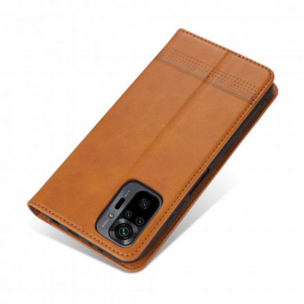 Bescherming Hoesje voor Xiaomi Redmi Note 10 Pro Folio-hoesje Azns Lederen Stijl