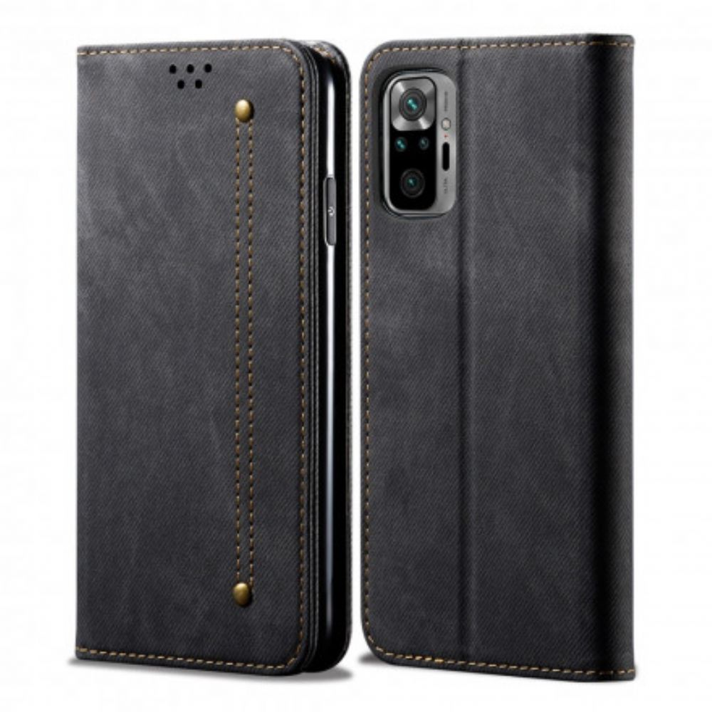 Bescherming Hoesje voor Xiaomi Redmi Note 10 Pro Folio-hoesje Denim Stof