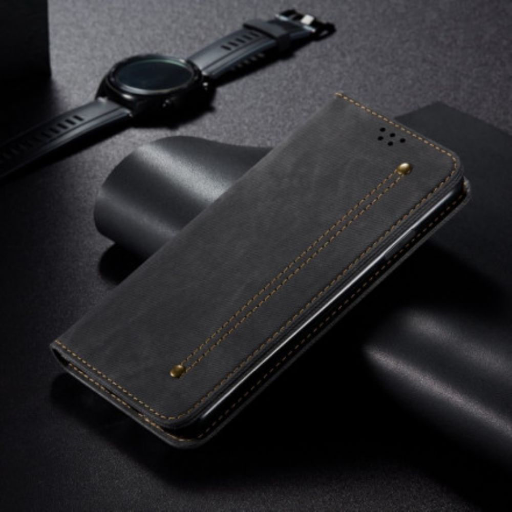 Bescherming Hoesje voor Xiaomi Redmi Note 10 Pro Folio-hoesje Denim Stof