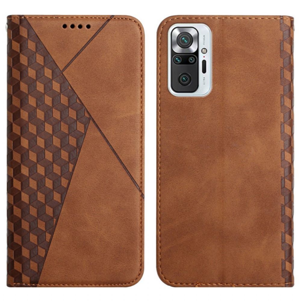 Bescherming Hoesje voor Xiaomi Redmi Note 10 Pro Folio-hoesje Geo Leereffect