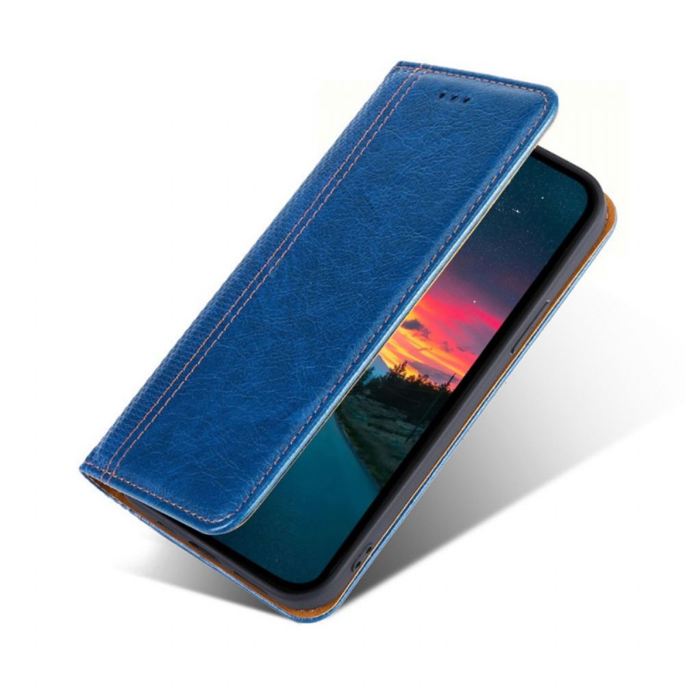 Bescherming Hoesje voor Xiaomi Redmi Note 10 Pro Folio-hoesje Litchi Lederen Stiksels Splitsen