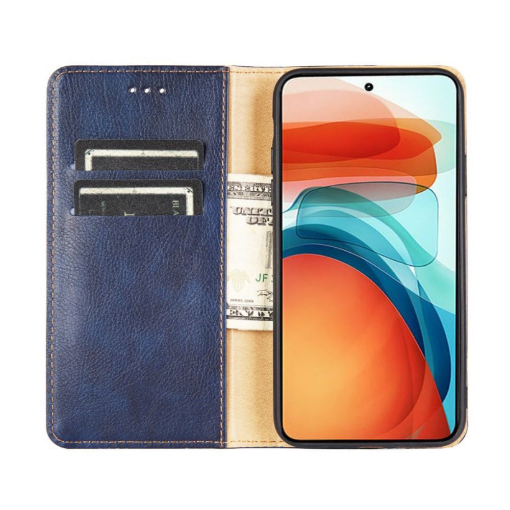 Bescherming Hoesje voor Xiaomi Redmi Note 10 Pro Folio-hoesje Vintage Lederen Stijl