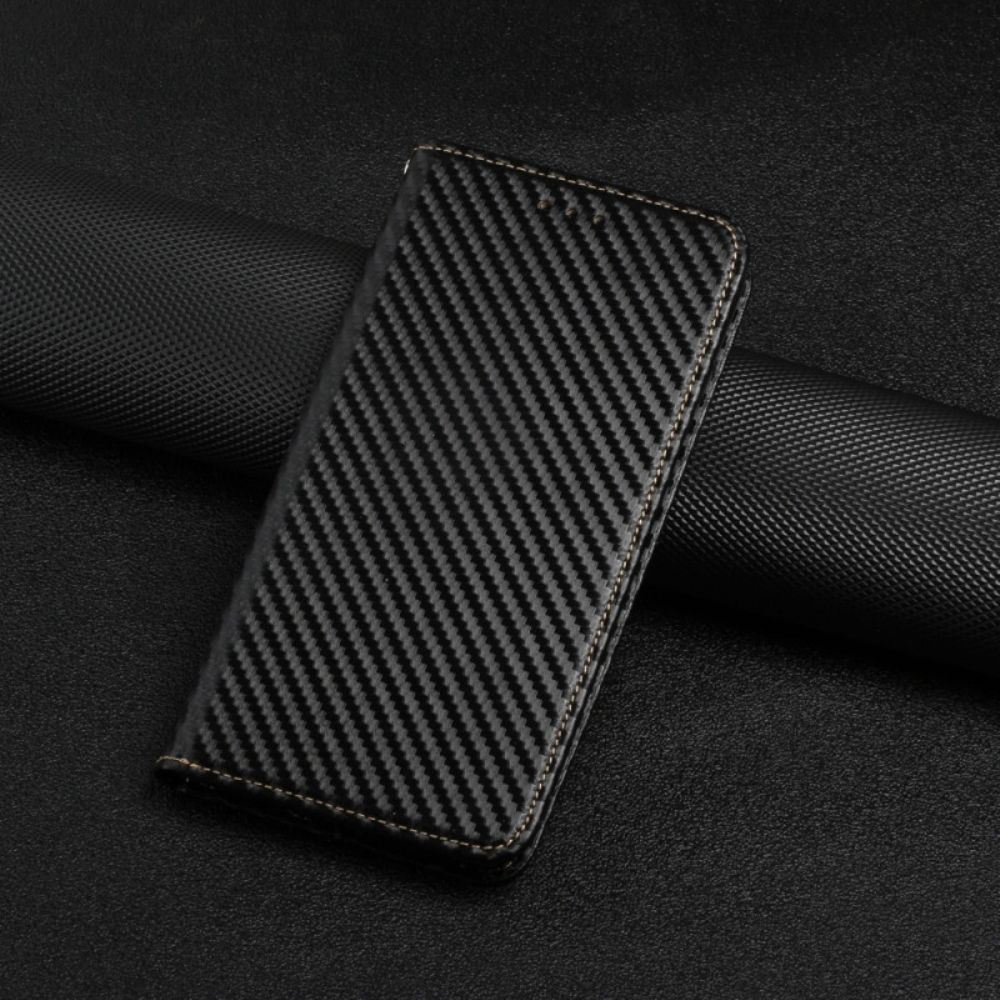 Bescherming Hoesje voor Xiaomi Redmi Note 10 Pro Met Ketting Folio-hoesje Koolstofvezel Band