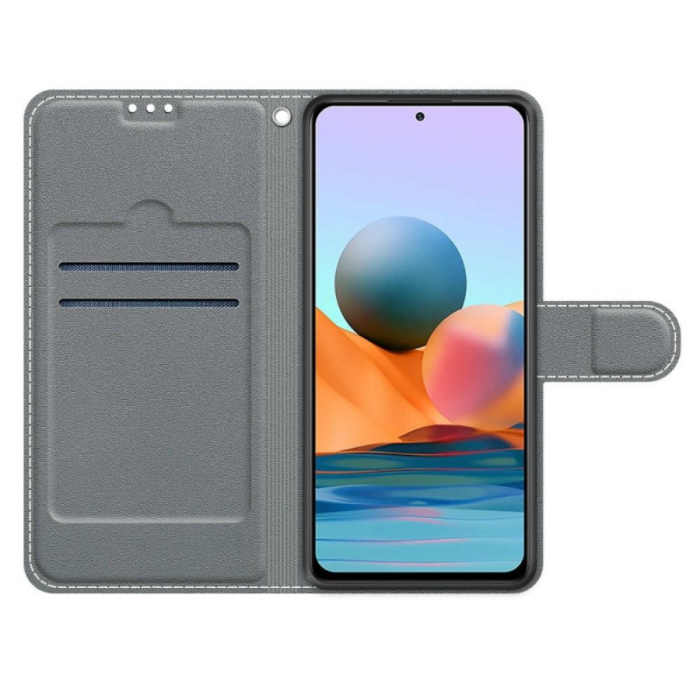 Flip Case voor Xiaomi Redmi Note 10 Pro Bladeren Met Koord