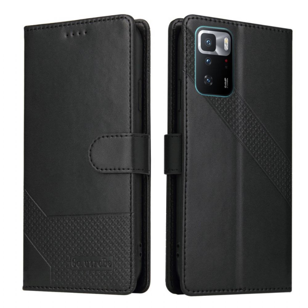 Flip Case voor Xiaomi Redmi Note 10 Pro Ledereffect Gq.utrobe