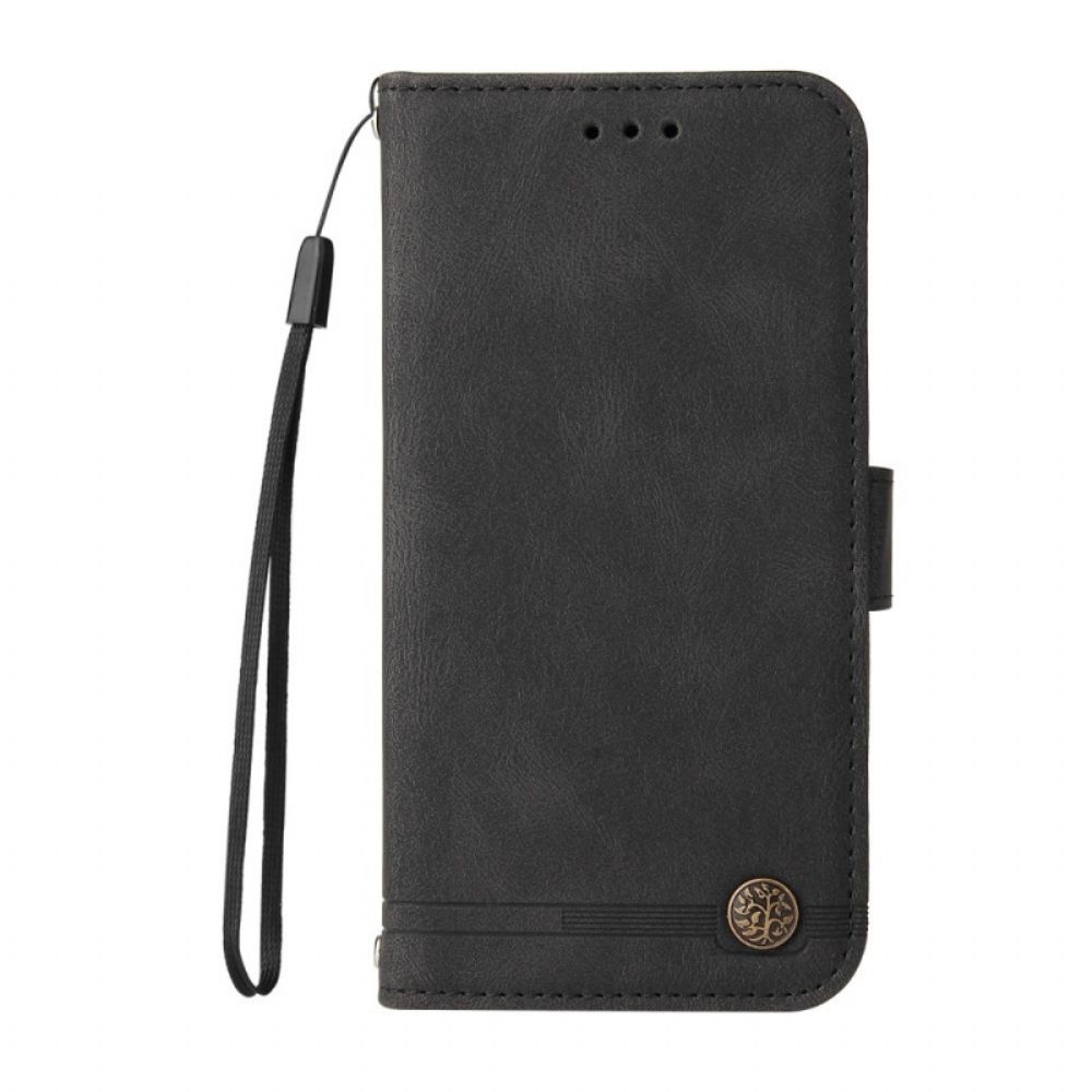 Folio-hoesje voor Xiaomi Redmi Note 10 Pro Faux Lederen Klinknagel En Riem