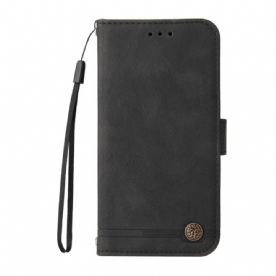 Folio-hoesje voor Xiaomi Redmi Note 10 Pro Faux Lederen Klinknagel En Riem