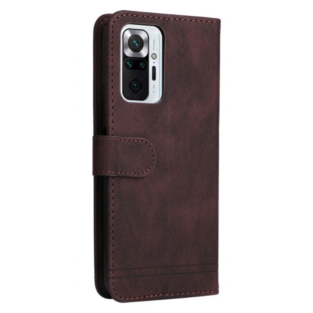 Folio-hoesje voor Xiaomi Redmi Note 10 Pro Faux Lederen Klinknagel En Riem